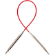 23cm ChiaoGoo Knit Red kruhové jehlice s krátkým lankem